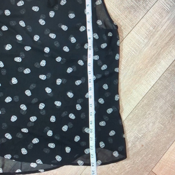 Hot Topic Sheer Skeleton Sleeveless Blouse Black And White tie Collar Small - Picture 9 of 9